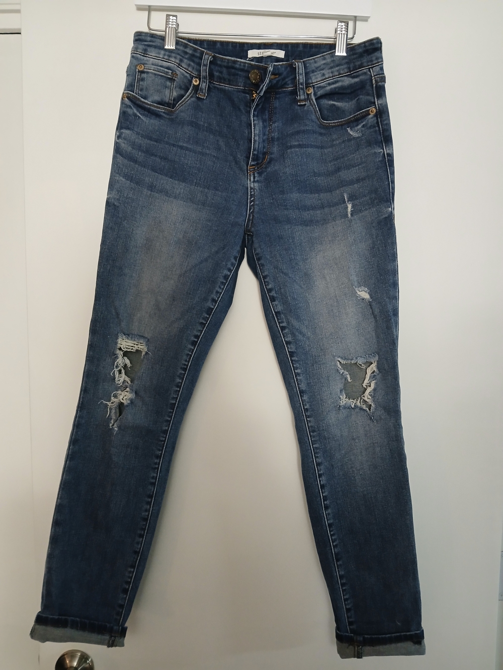 STS Blue Distressed Dark Blue Ankle Jeans